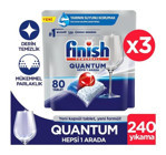 Finish Quantum Limon Tablet Bulaşık Deterjanı 3x80 Adet