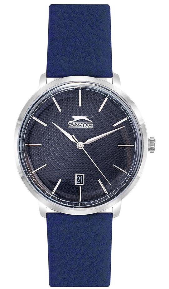 Slazenger SL.09.1693.1.04 Takvimli 40 mm Lacivert Deri Kordon Analog Kol Saati