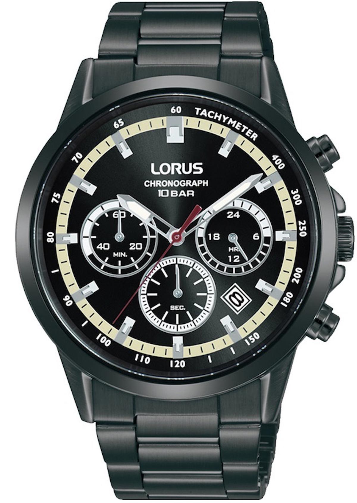 Lorus RT399JX9 Takvimli 42 mm Siyah Çelik Kordon Analog Erkek Kol Saati