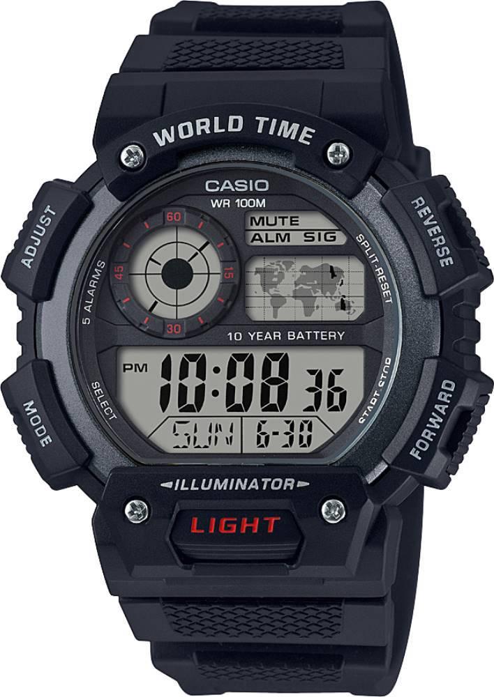 Casio AE-1400WH-1AVDF Takvimli 51.4 mm Siyah Çelik Kordon Analog Kol Saati