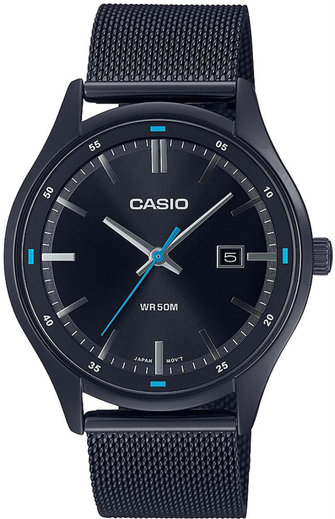 Casio MTP-E710MB-1AVDF Takvimli 40 mm Siyah Çelik Kordon Analog Erkek Kol Saati