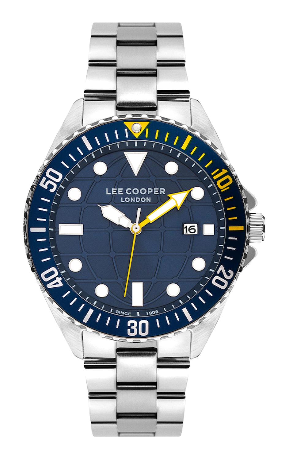 Lee Cooper LC07541.390 Takvimli 45 mm Çelik Kordon Analog Kol Saati