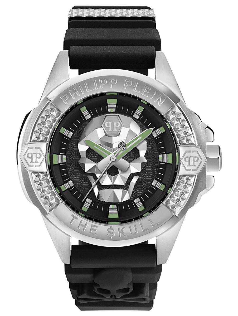 Philipp Plein PWAAA0121 Takvimli 44 mm Siyah Silikon Kordon Analog Erkek Kol Saati