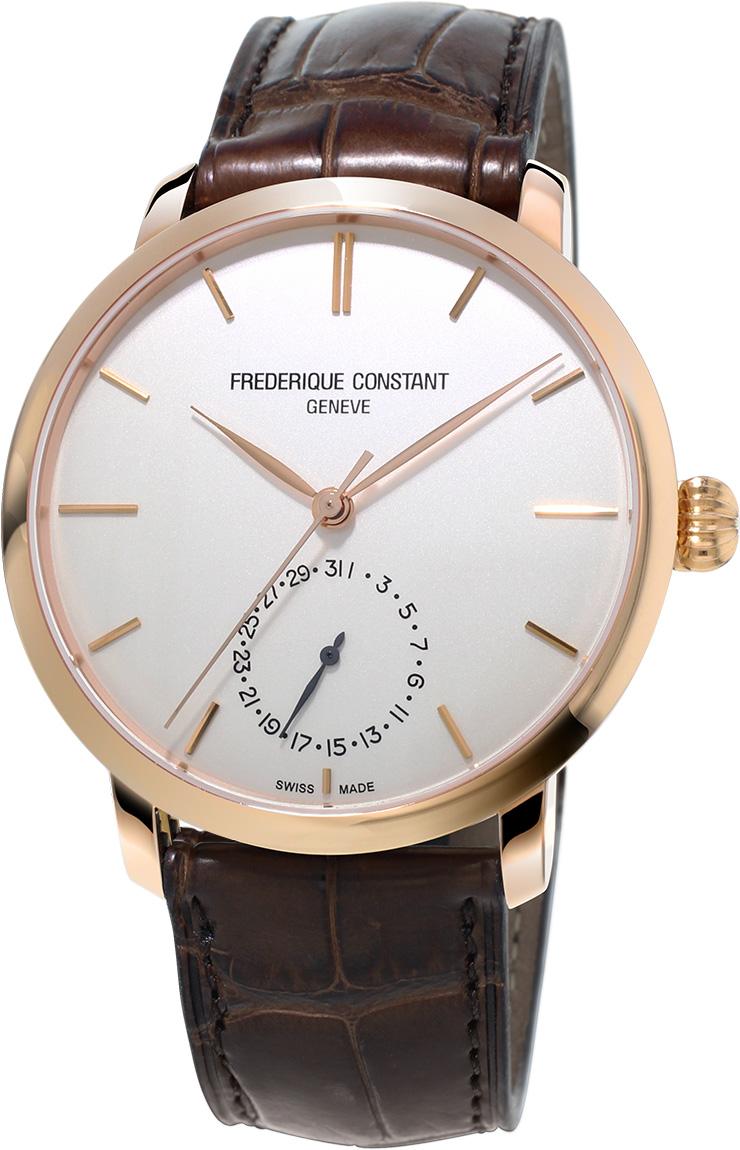 Frederique Constant FC710V4S4 Takvimli 42 mm Kahverengi Deri Kordon Analog Kol Saati