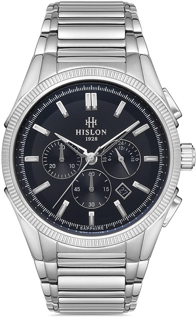 Hislon MS109S-04SS Pusulalı Takvimli 44 mm Çelik Kordon Analog Erkek Kol Saati