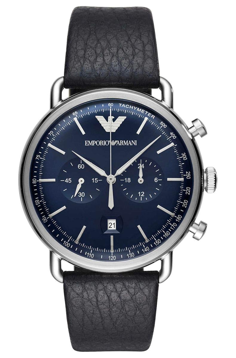 Emporio Armani AR11105 Takvimli 42 mm Siyah Deri Kordon Analog Kol Saati