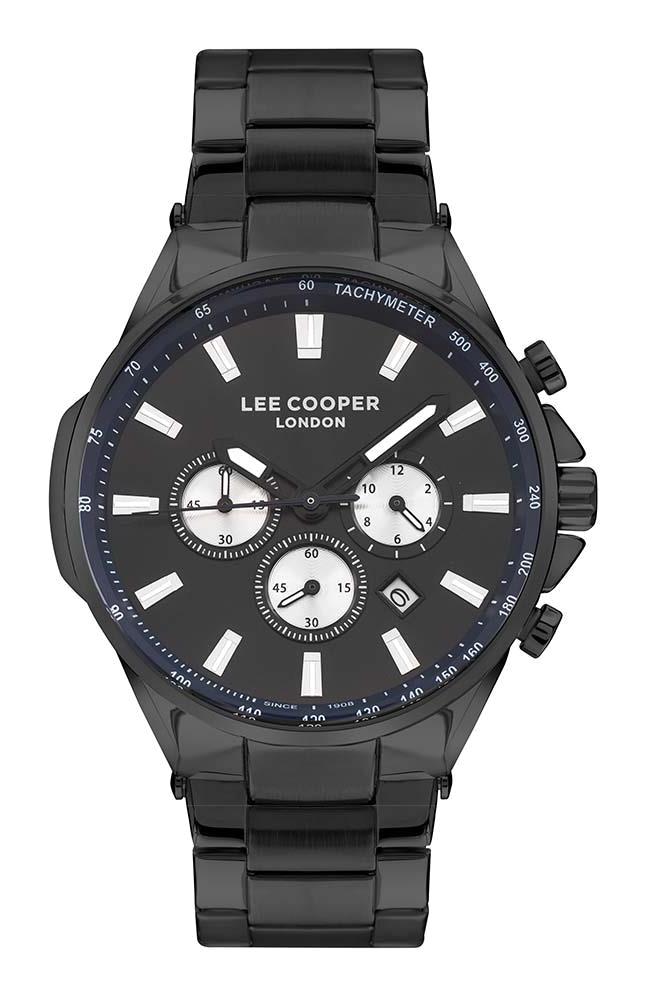 Lee Cooper LC07381.690.NM Takvimli 45 mm Siyah Çelik Kordon Analog Erkek Kol Saati