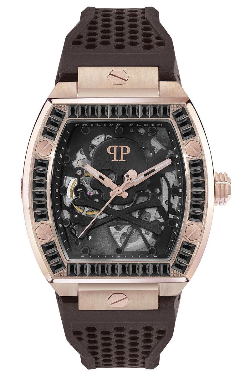 Philipp Plein PWBAA1723 44 mm Kahverengi Silikon Kordon Analog Erkek Kol Saati