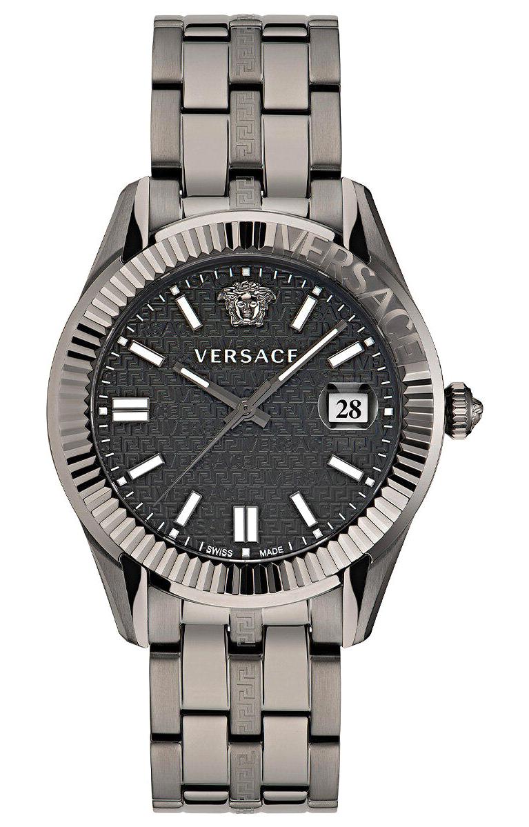 Versace VRSCVE3K00622 Takvimli 41 mm Füme Çelik Kordon Analog Erkek Kol Saati