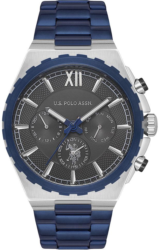 U.S. Polo Assn USPA1030-03 Takvimli 45 mm Lacivert Çelik Kordon Analog Erkek Kol Saati