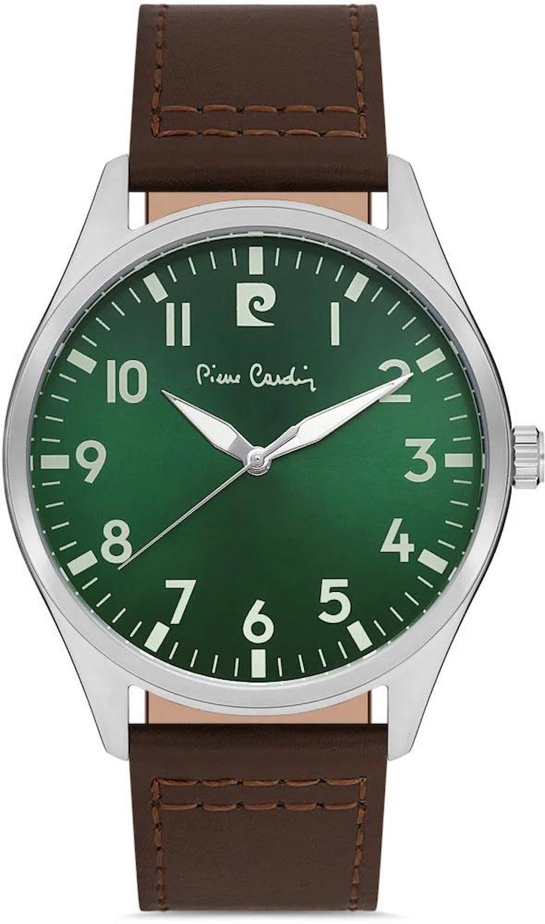 Pierre Cardin PC800601F13 43 mm Kahverengi Deri Kordon Analog Erkek Kol Saati