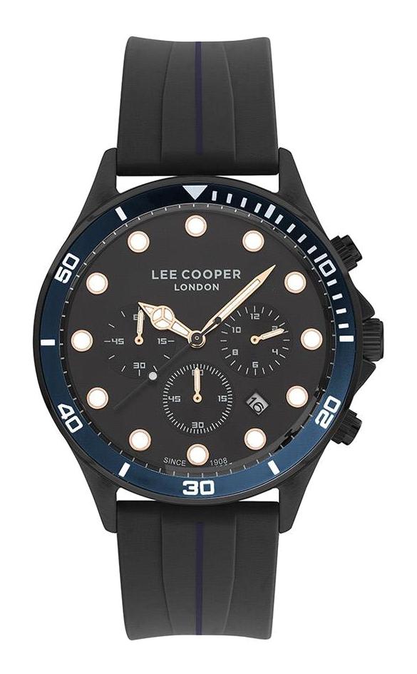 Lee Cooper LC07294.659 Takvimli 45 mm Siyah Silikon Kordon Analog Erkek Kol Saati