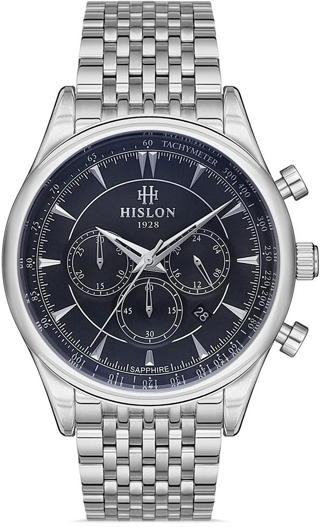 Hislon MS101S-04SS Pusulalı Takvimli 44 mm Çelik Kordon Analog Erkek Kol Saati