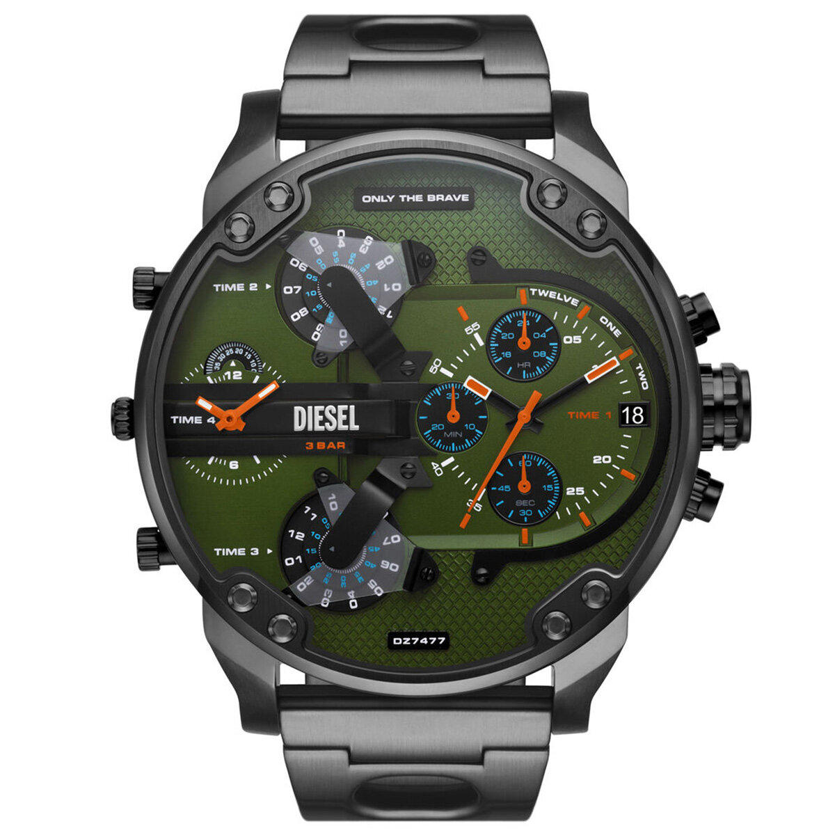 Diesel DZ7477 Takvimli 42 mm Füme Çelik Kordon Analog Erkek Kol Saati