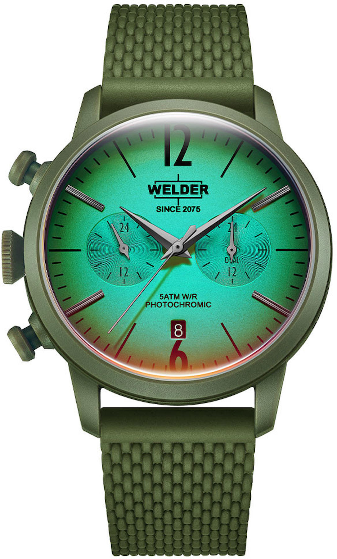 Welder Watch WWRP505 Pusulalı Takvimli 45 mm Haki Silikon Kordon Analog Erkek Kol Saati