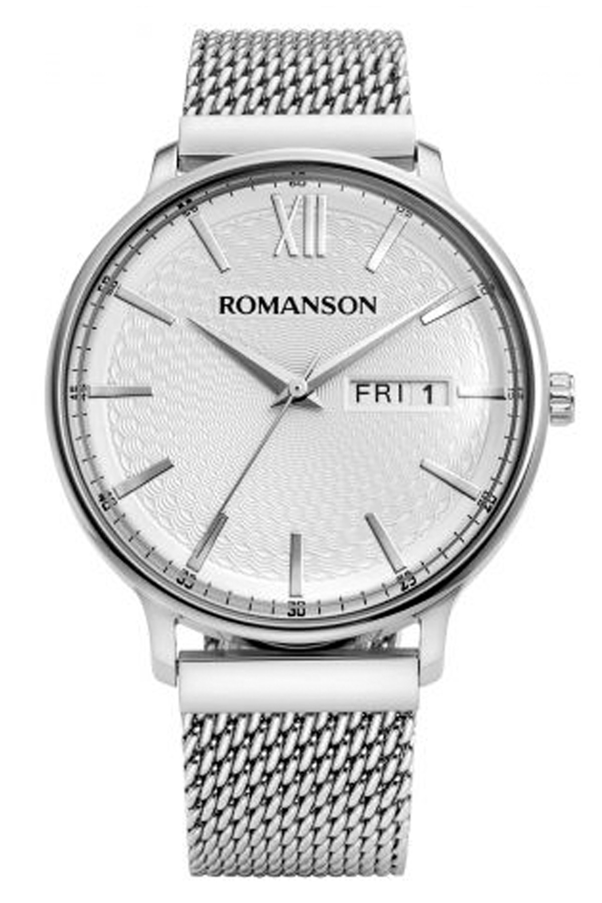 Romanson TM8A49MMWWAS2W Takvimli 42 mm Çelik Kordon Analog Erkek Kol Saati