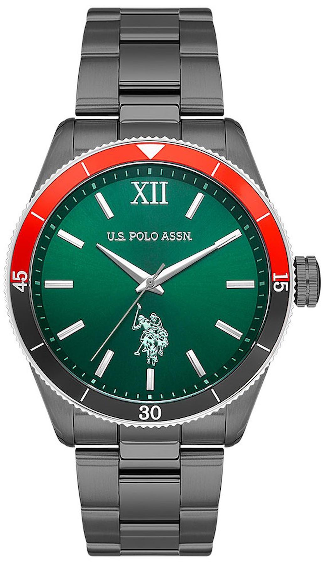 U.S. Polo Assn USPA1061-03 42 mm Füme Çelik Kordon Analog Erkek Kol Saati