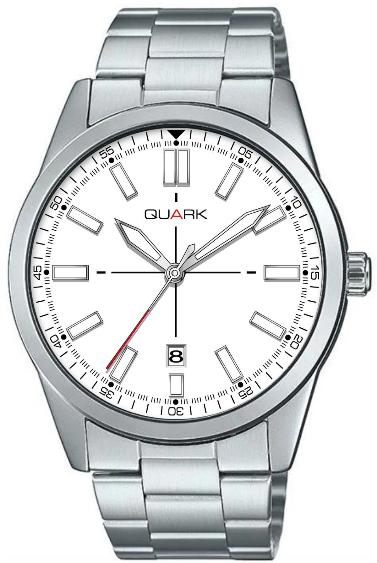 Quark QM-VD02D-7E Takvimli 41 mm Çelik Kordon Analog Kol Saati