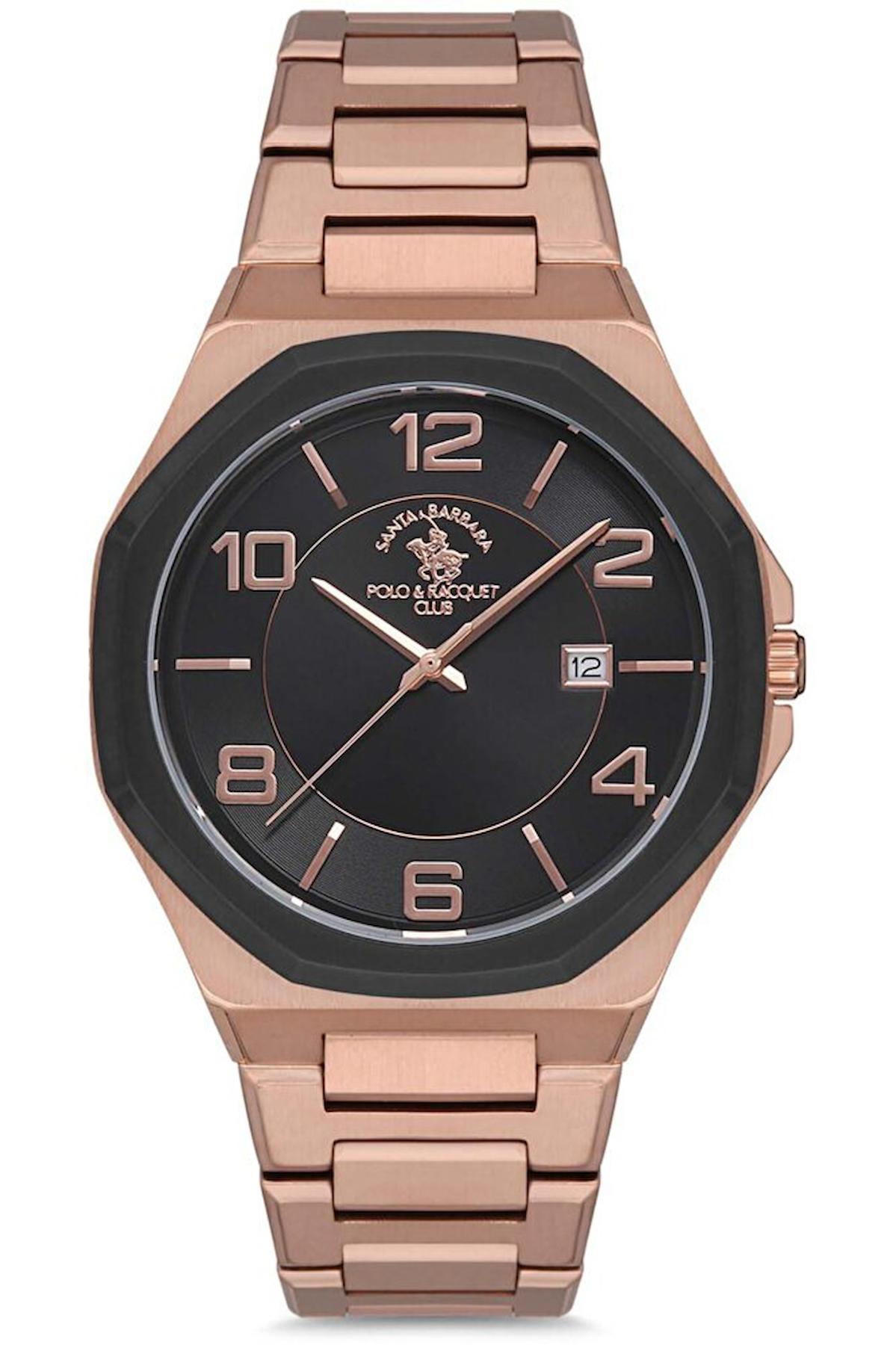 Santa Barbara Polo & Racquet Club SB.1.10195.5 Takvimli Rose Gold Metal Kordon Analog Erkek Kol Saati