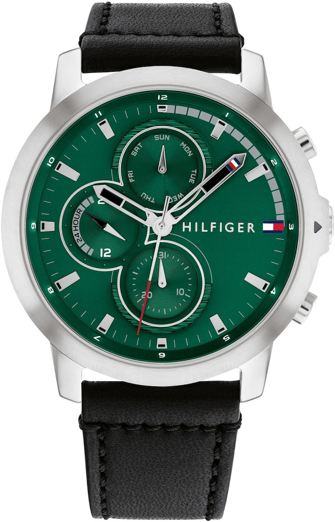 Tommy Hilfiger TH1792151 Takvimli 46 mm Siyah Deri Kordon Analog Erkek Kol Saati