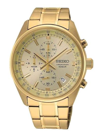 Seiko SSB382P Takvimli 44 mm Altın Çelik Kordon Analog Erkek Kol Saati