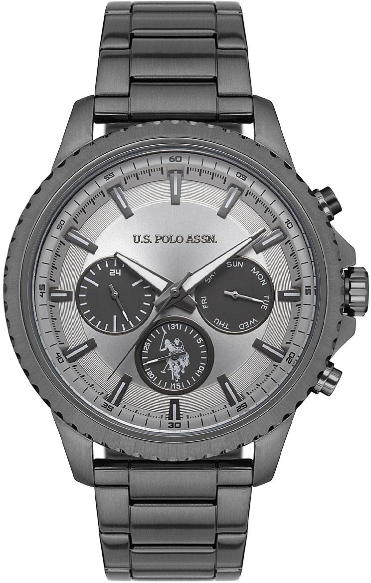 U.S. Polo Assn USPA1034-07 Takvimli 46 mm Füme Çelik Kordon Analog Erkek Kol Saati