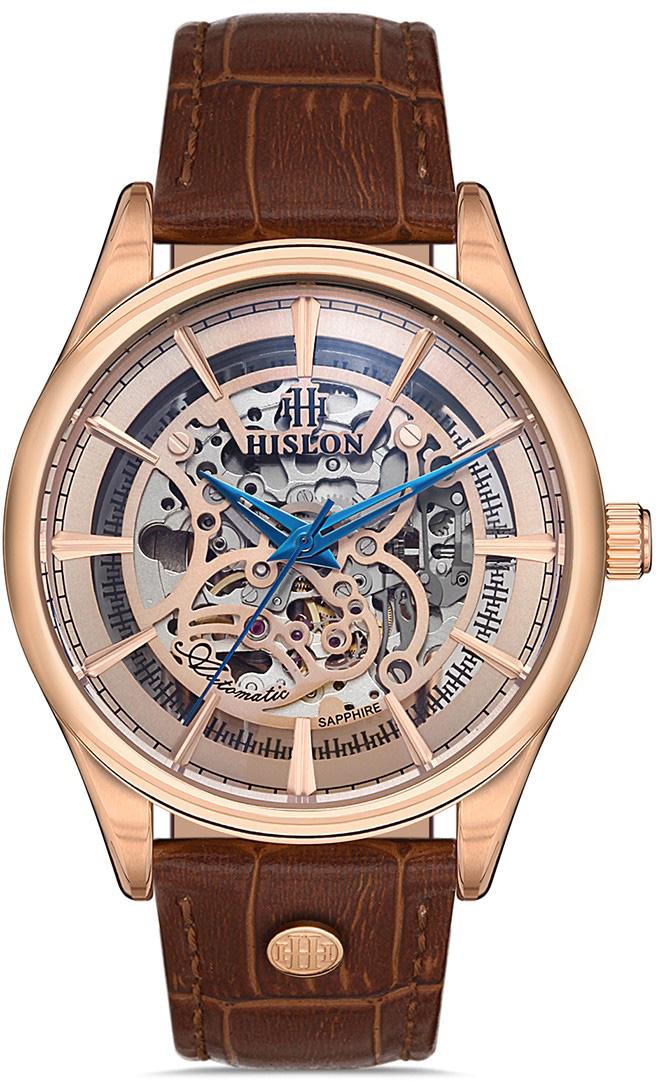 Hislon SD101R-16KR 44 mm Kahverengi Deri Kordon Analog Erkek Kol Saati