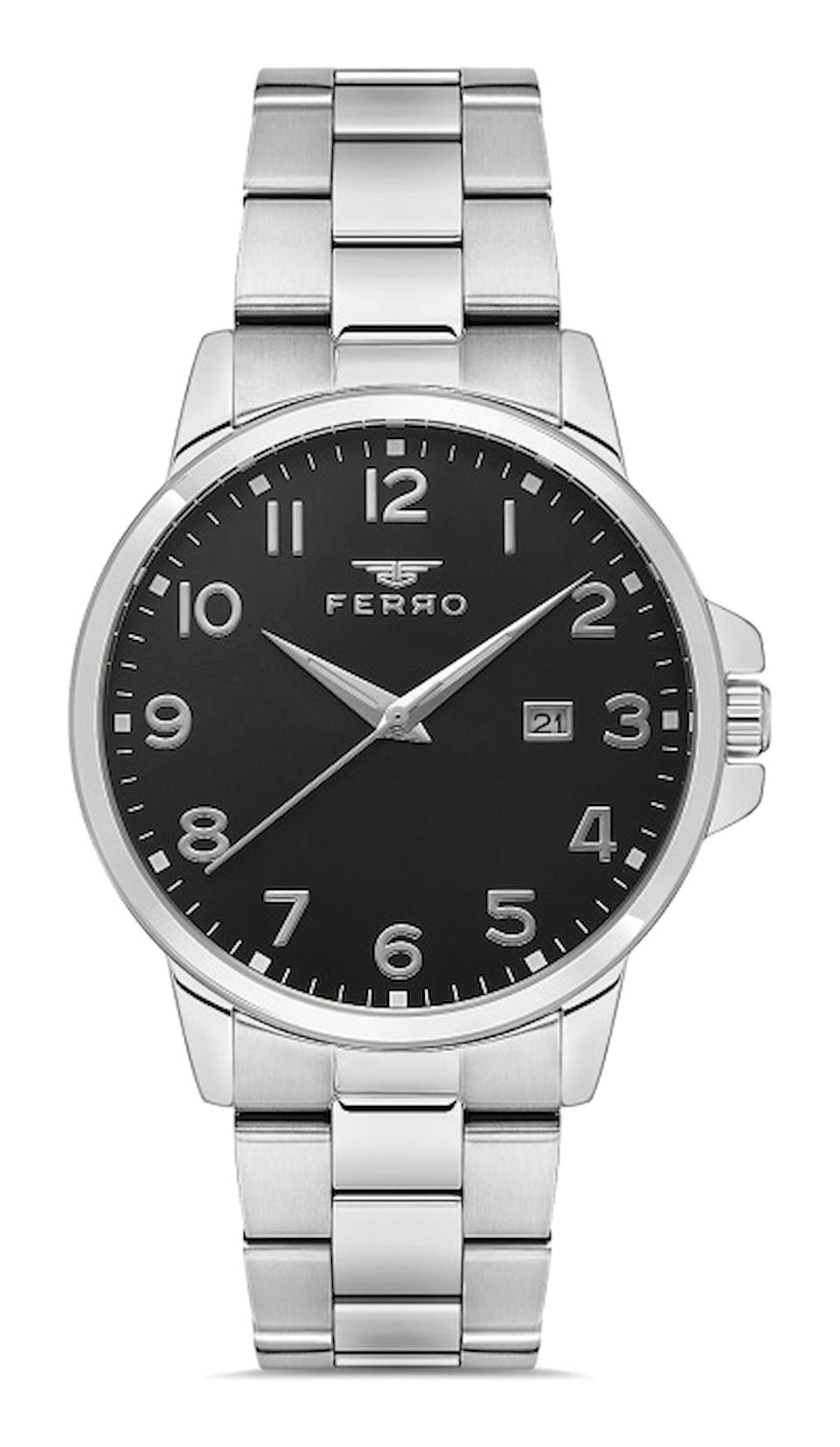 Ferro F11392A-A2 Takvimli 44 mm Metal Kordon Analog Erkek Kol Saati