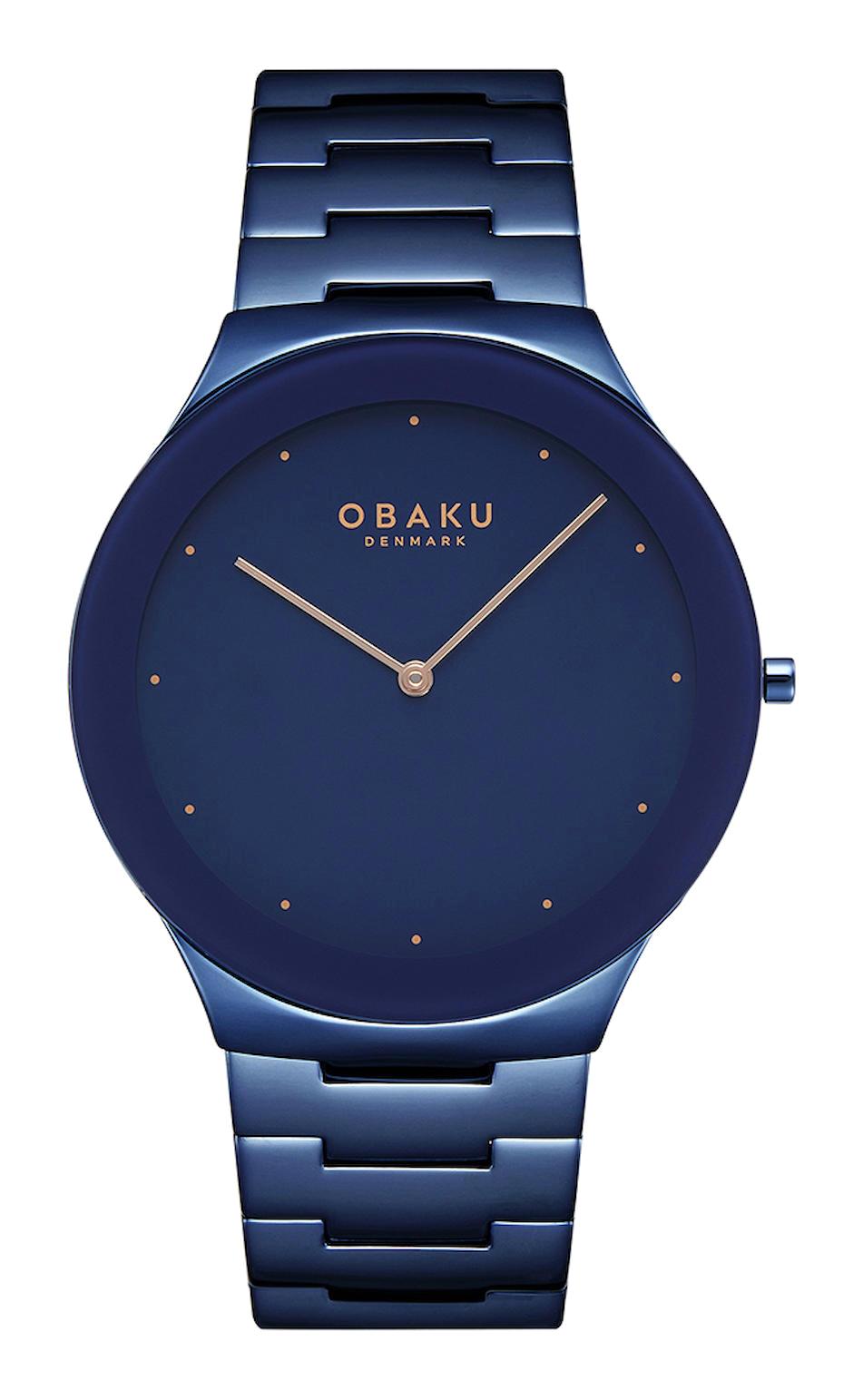 Obaku Denmark V290GXLLSL 42 mm Lacivert Çelik Kordon Analog Erkek Kol Saati