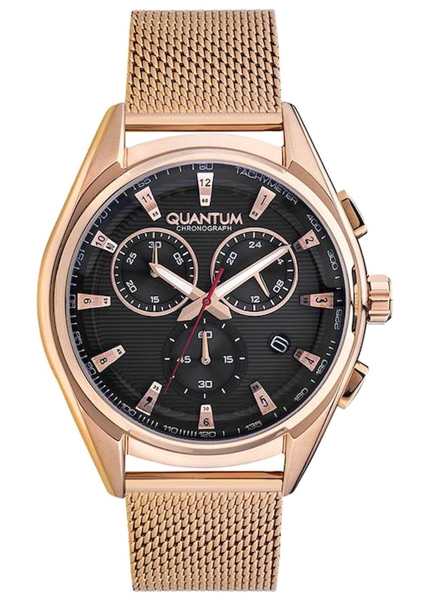 Quantum PWG923.460 Takvimli 44 mm Rose Gold Hasır Kordon Analog Erkek Kol Saati