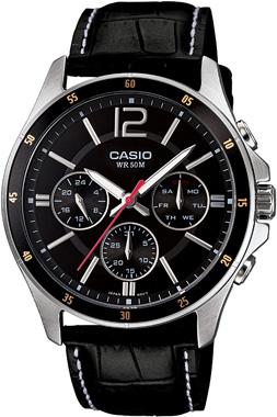 Casio MTP-1374L-1AVDF Takvimli 44 mm Siyah Deri Kordon Analog Erkek Kol Saati