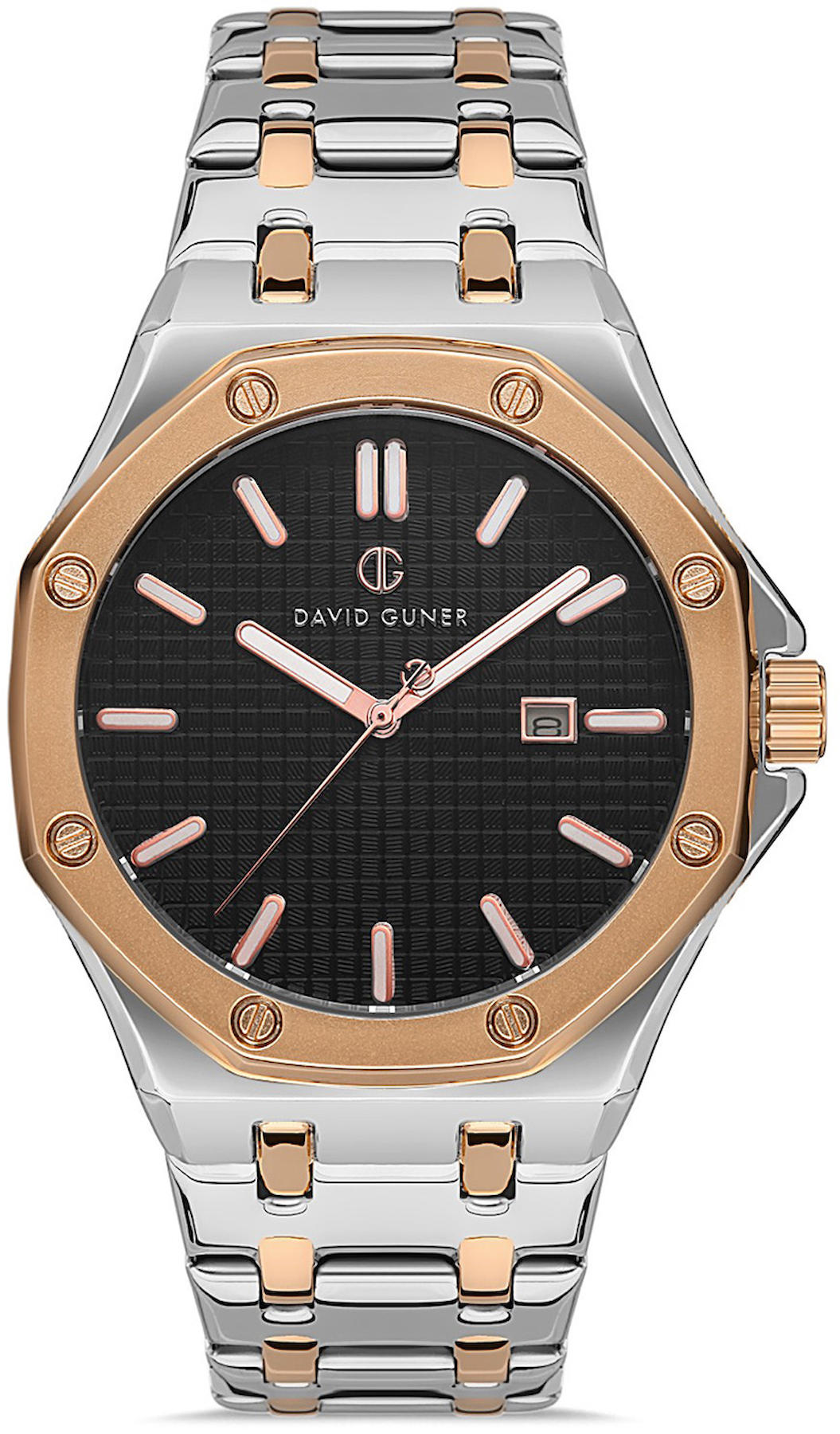 David Guner DG-8452GA-E6 Takvimli 42 mm Çelik Kordon Analog Kol Saati