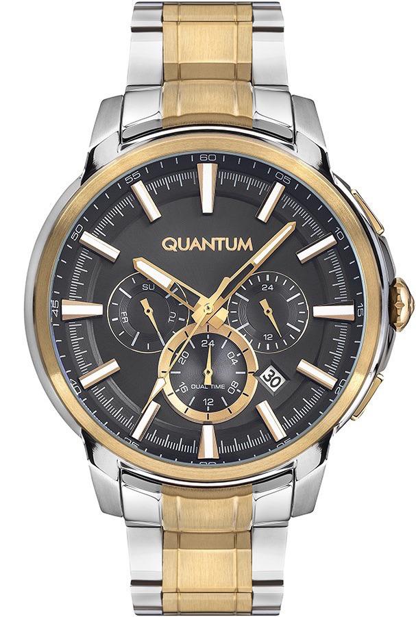 Quantum PWG942.250 Takvimli 45 mm Altın-Çelik Kordon Analog Erkek Kol Saati