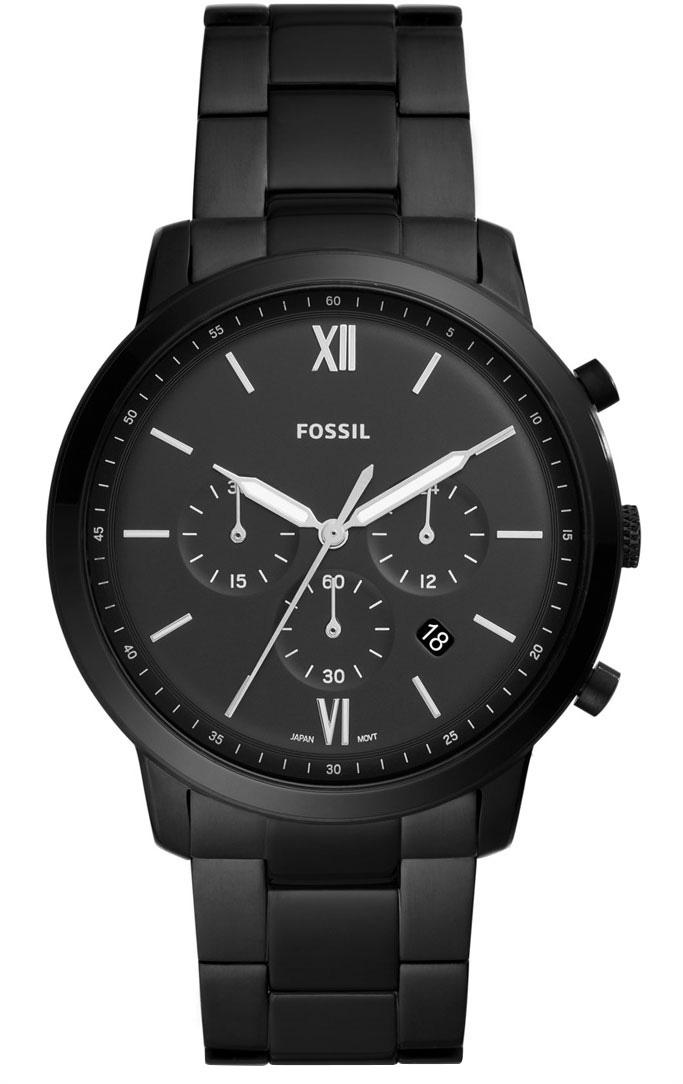 Fossil FFS5474 Takvimli 44 mm Siyah Çelik Kordon Analog Erkek Kol Saati