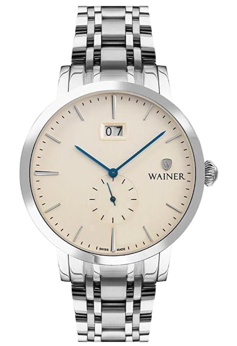 Wainer WA.01881-E Pusulalı Takvimli 44 mm Çelik Kordon Analog Erkek Kol Saati