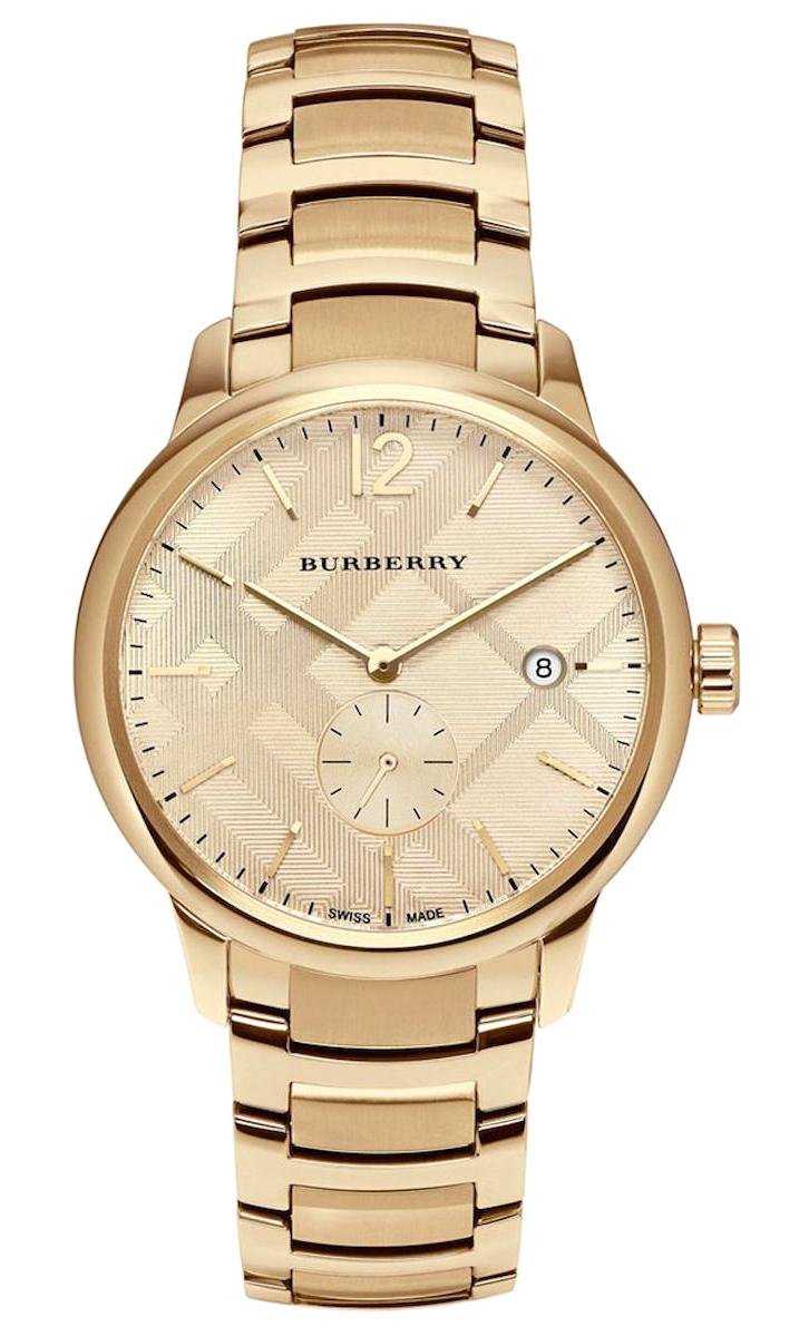 Burberry BU10006 Takvimli 40 mm Altın Çelik Kordon Analog Kol Saati