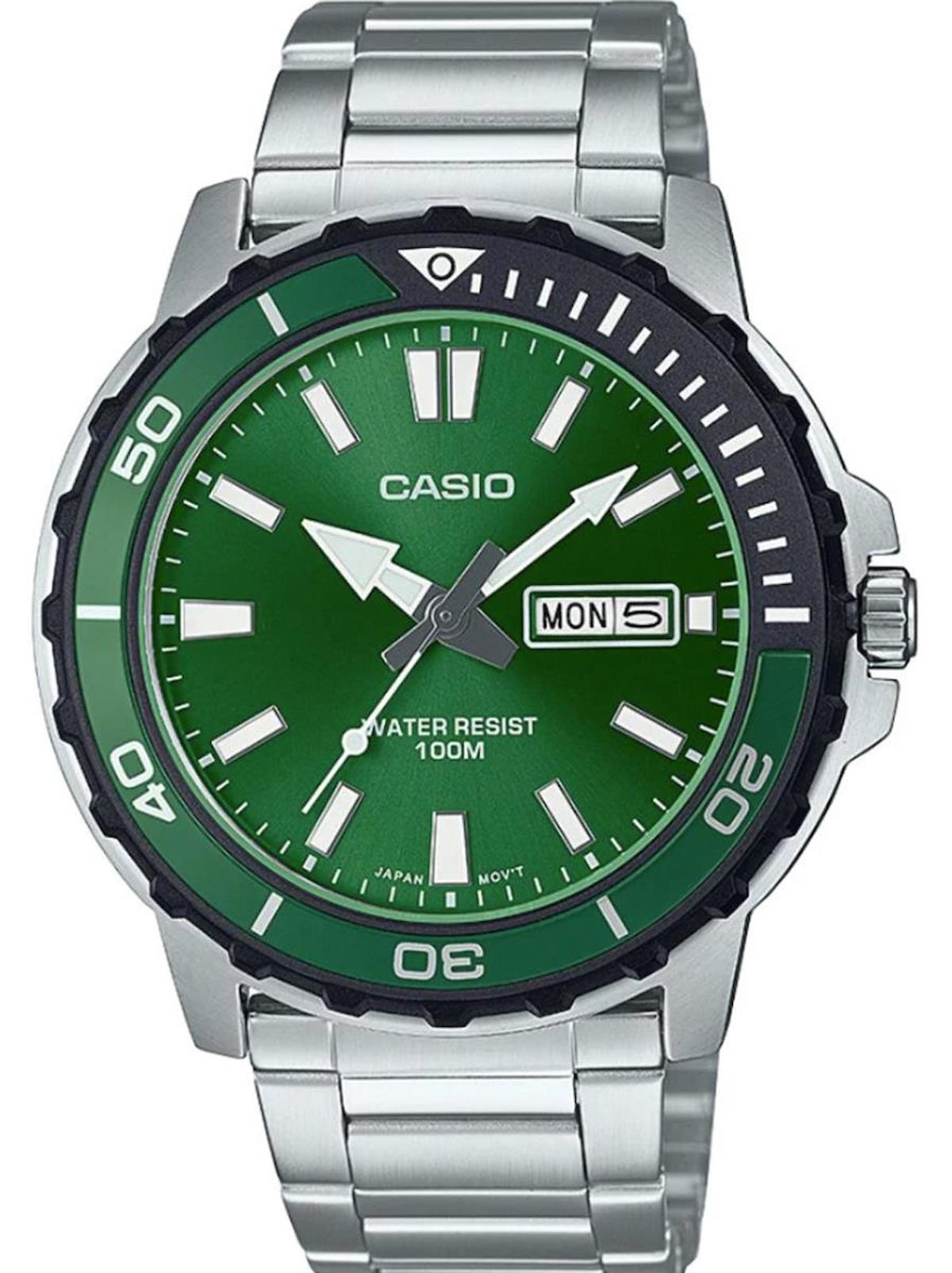 Casio MTD-125D-3AVDF Takvimli 46.5 mm Çelik Kordon Analog Erkek Kol Saati