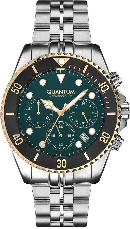 Quantum PWG930.370 Takvimli 45 mm Yeşil Çelik Kordon Analog Erkek Kol Saati