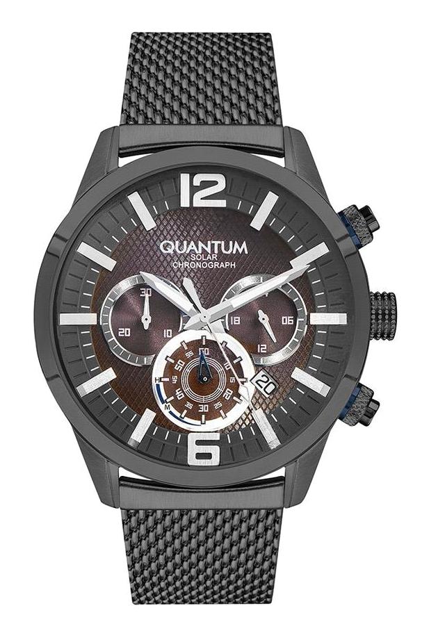 Quantum ADG937.070 46-50 mm Füme Çelik Kordon Analog Erkek Kol Saati