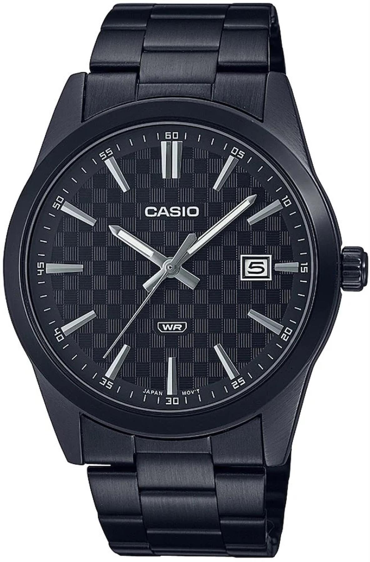 Casio MTP-VD03B-1AUDF Takvimli 41 mm Siyah Çelik Kordon Analog Erkek Kol Saati