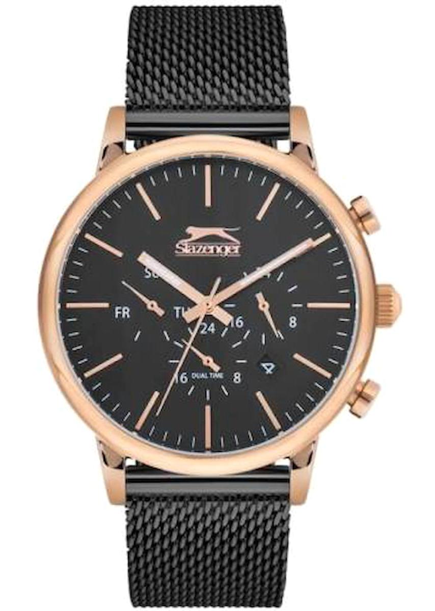 Slazenger SL.09.1714.2.07 Takvimli 46 mm Siyah Çelik Kordon Analog Erkek Kol Saati