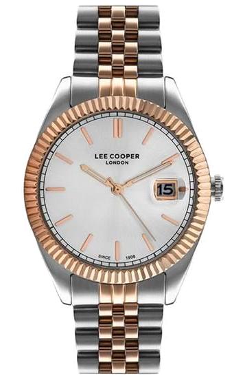 Lee Cooper LC07215.530 Takvimli 41 mm Gri-Rose Gold Çelik Kordon Analog Kol Saati