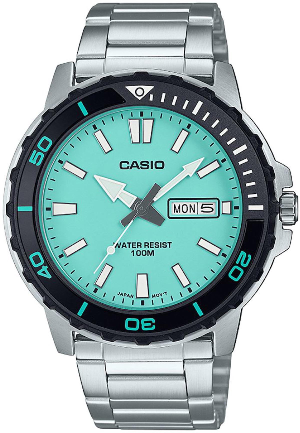 Casio MTD-125D-2A2VDF Takvimli 46.5 mm Çelik Kordon Analog Erkek Kol Saati