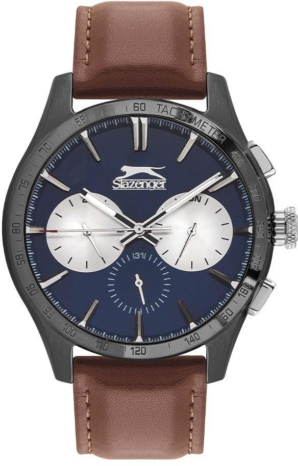 Slazenger SL.09.2006.2.04 Takvimli 44 mm Kahverengi Deri Kordon Analog Kol Saati