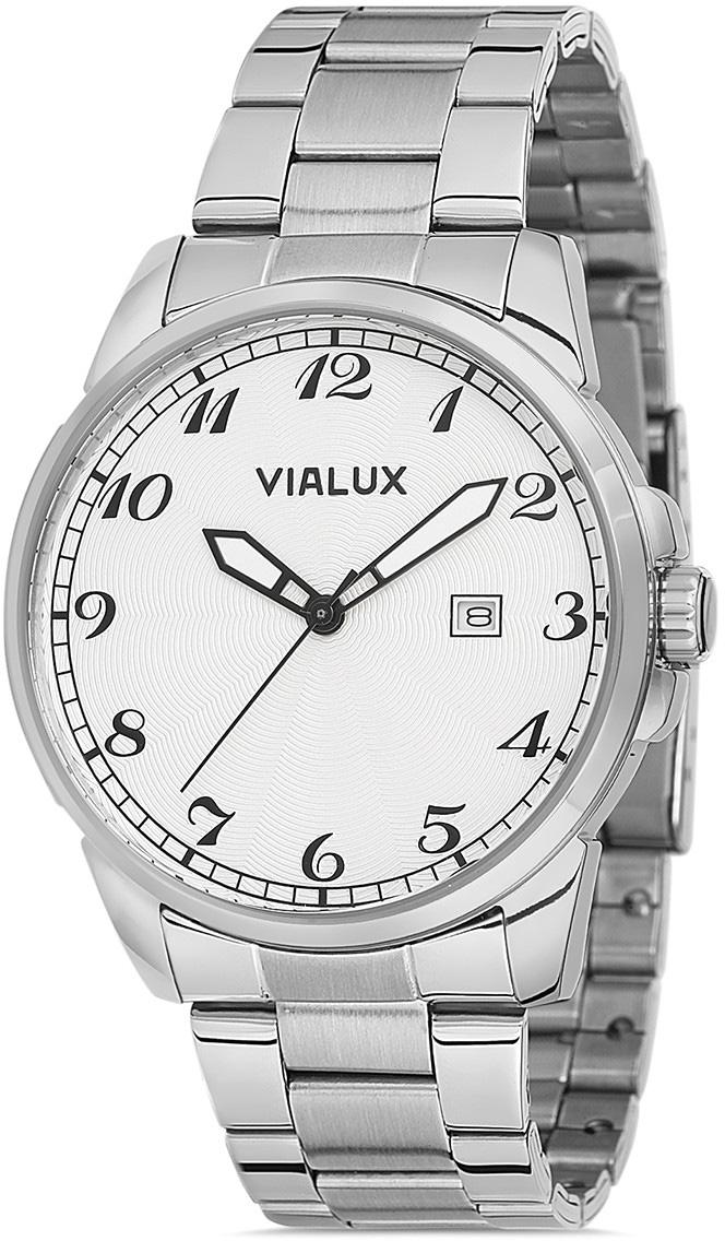 Vialux AS532S-01SS Takvimli 42.5 mm Çelik Kordon Analog Kol Saati