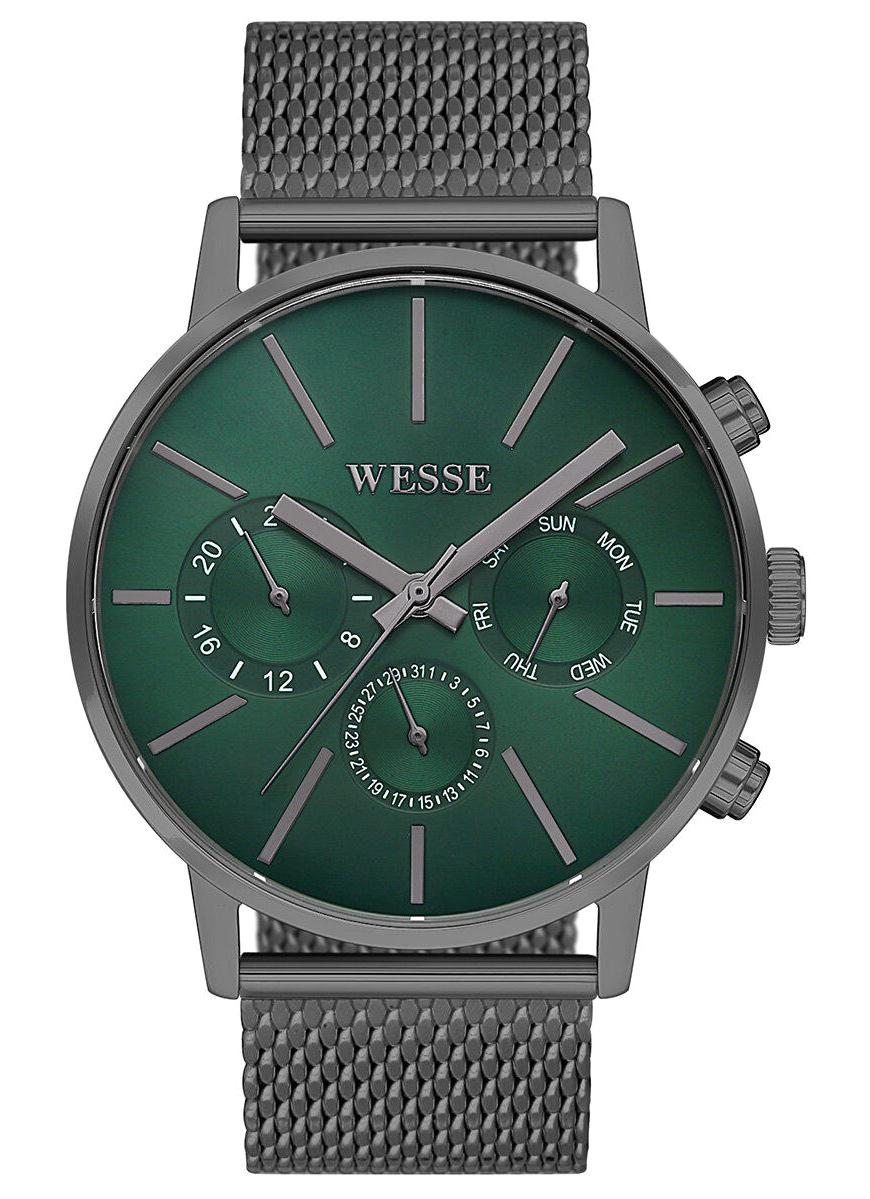 Wesse WWG200024 Pusulalı Takvimli 42 mm Füme Çelik Kordon Analog Erkek Kol Saati