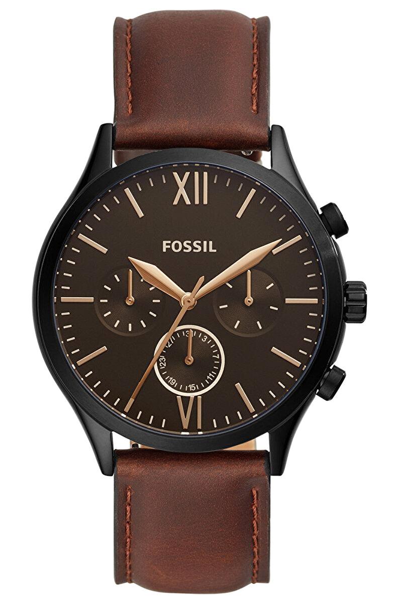 Fossil FBQ2453 Takvimli 44 mm Kahverengi Deri Kordon Analog Erkek Kol Saati