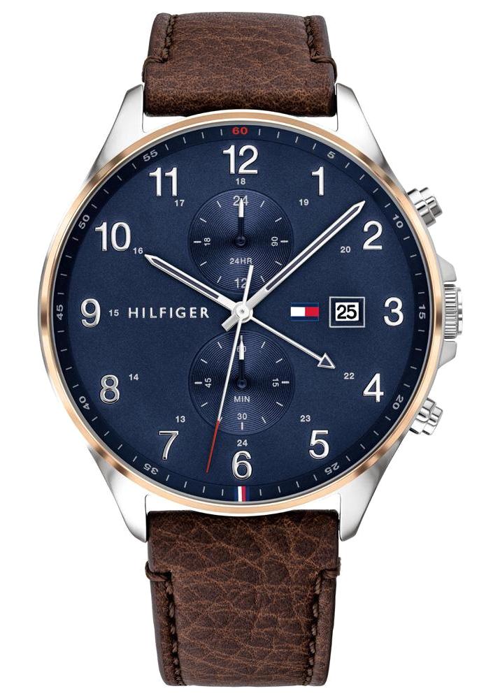 Tommy Hilfiger TH1791712 Takvimli 44 mm Kahverengi Deri Kordon Analog Erkek Kol Saati