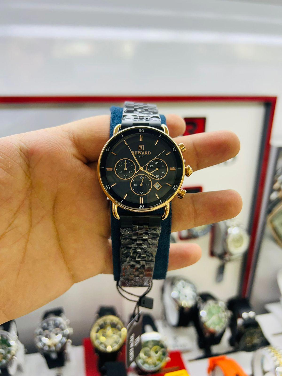 Reward CC98785.Z3 Takvimli 44 mm Siyah Metal Kordon Analog Erkek Kol Saati