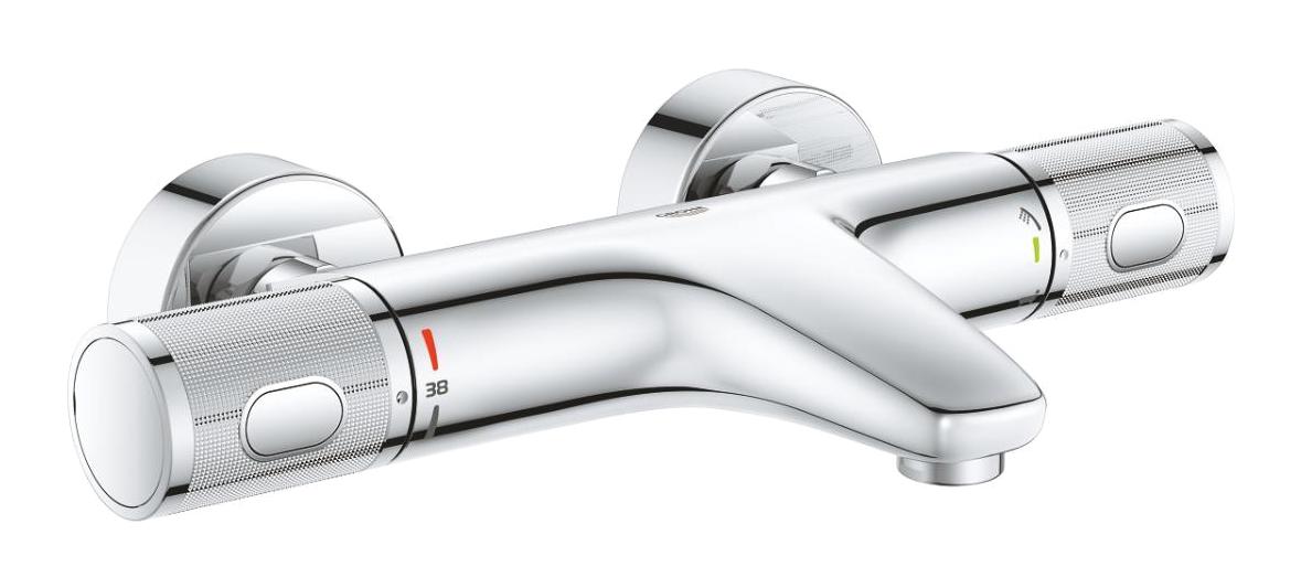 Grohe Grotherm 1000 Krom Dereceli Yarı Ankastre Banyo Bataryası Gri